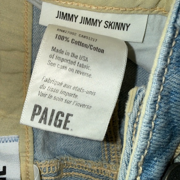 PAIGE Light Blue Cropped Jeans with Embellishments - Picture 9 of 9